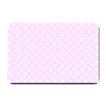 Polka Dots - White on Pale Thistle Violet Small Doormat