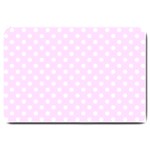 Polka Dots - White on Pale Thistle Violet Large Doormat