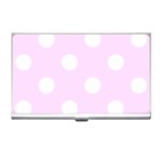 Polka Dots - White on Pale Thistle Violet Business Card Holder