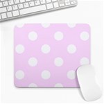 Polka Dots - White on Pale Thistle Violet Large Mousepad