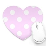 Polka Dots - White on Pale Thistle Violet Heart Mousepad
