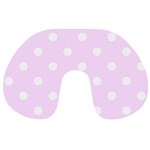 Polka Dots - White on Pale Thistle Violet Travel Neck Pillow