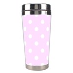 Polka Dots - White on Pale Thistle Violet Stainless Steel Travel Tumbler