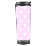Polka Dots - White on Pale Thistle Violet Travel Tumbler