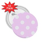 Polka Dots - White on Pale Thistle Violet 2.25  Button (10 pack)