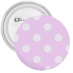 Polka Dots - White on Pale Thistle Violet 3  Button