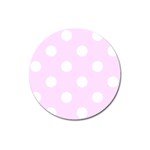 Polka Dots - White on Pale Thistle Violet Magnet 3  (Round)