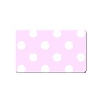 Polka Dots - White on Pale Thistle Violet Magnet (Name Card)