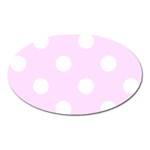 Polka Dots - White on Pale Thistle Violet Magnet (Oval)