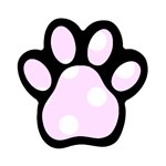 Polka Dots - White on Pale Thistle Violet Magnet (Paw Print)