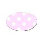 Polka Dots - White on Pale Thistle Violet Sticker Oval (100 pack)