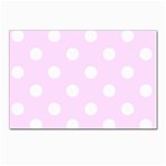Polka Dots - White on Pale Thistle Violet Postcard 4  x 6 