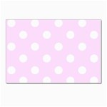 Polka Dots - White on Pale Thistle Violet Postcard 5  x 7 