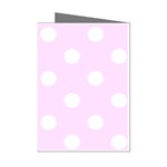 Polka Dots - White on Pale Thistle Violet Mini Greeting Cards (Pkg of 8)