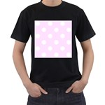 Polka Dots - White on Pale Thistle Violet Men s T-Shirt (Black)