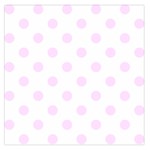 Polka Dots - Pale Thistle Violet on White Large Satin Scarf (Square)