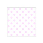 Polka Dots - Pale Thistle Violet on White Satin Bandana Scarf