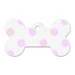 Polka Dots - Pale Thistle Violet on White Dog Tag Bone (Two Sides)