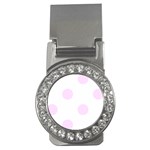 Polka Dots - Pale Thistle Violet on White Money Clip (CZ)