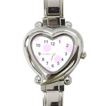 Polka Dots - Pale Thistle Violet on White Heart Italian Charm Watch