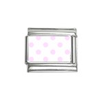 Polka Dots - Pale Thistle Violet on White Italian Charm (9mm)