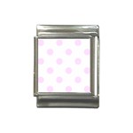 Polka Dots - Pale Thistle Violet on White Italian Charm (13mm)