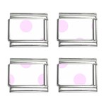 Polka Dots - Pale Thistle Violet on White 9mm Italian Charm (4 pack)