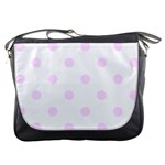 Polka Dots - Pale Thistle Violet on White Messenger Bag