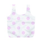 Polka Dots - Pale Thistle Violet on White Full Print Recycle Bag (M)