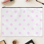 Polka Dots - Pale Thistle Violet on White Cosmetic Bag (XXXL)