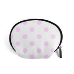 Polka Dots - Pale Thistle Violet on White Accessory Pouch (Small)
