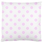 Polka Dots - Pale Thistle Violet on White Large Flano Cushion Case (One Side)