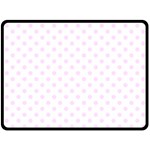 Polka Dots - Pale Thistle Violet on White Fleece Blanket (Large) (One Side)