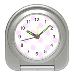 Polka Dots - Pale Thistle Violet on White Desk Alarm Clock