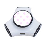Polka Dots - Pale Thistle Violet on White Portable USB Hub (One Side)