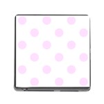 Polka Dots - Pale Thistle Violet on White Memory Card Reader (Square)