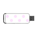 Polka Dots - Pale Thistle Violet on White Portable USB Flash (Two Sides)