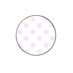 Polka Dots - Pale Thistle Violet on White Hat Clip Ball Marker