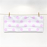 Polka Dots - Pale Thistle Violet on White Hand Towel
