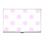 Polka Dots - Pale Thistle Violet on White Business Card Holder