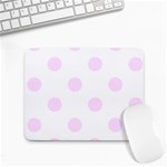 Polka Dots - Pale Thistle Violet on White Small Mousepad