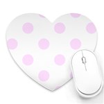 Polka Dots - Pale Thistle Violet on White Heart Mousepad
