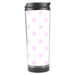 Polka Dots - Pale Thistle Violet on White Travel Tumbler