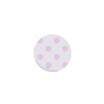 Polka Dots - Pale Thistle Violet on White 1  Mini Magnet