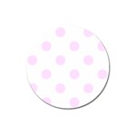 Polka Dots - Pale Thistle Violet on White Magnet 3  (Round)