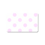 Polka Dots - Pale Thistle Violet on White Magnet (Name Card)