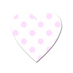 Polka Dots - Pale Thistle Violet on White Magnet (Heart)