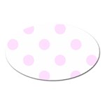 Polka Dots - Pale Thistle Violet on White Magnet (Oval)