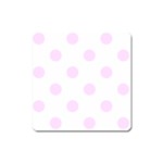 Polka Dots - Pale Thistle Violet on White Magnet (Square)