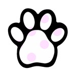 Polka Dots - Pale Thistle Violet on White Magnet (Paw Print)